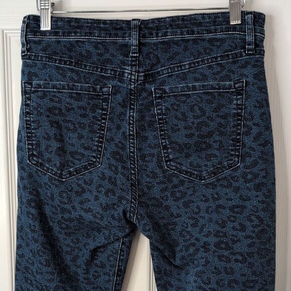 GAP Women's Dark Blue Leopard Print Skinny Jeans Leggings - Picture 5 of 11